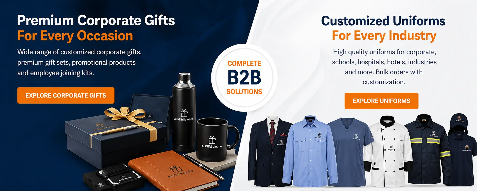 AdiGiftSolution premium corporate gifts and customized uniforms for businesses across India