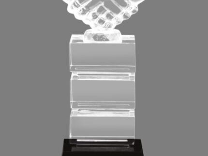 Acrylic Hand Shake Trophy - Symbol of Partnership & Appreciation