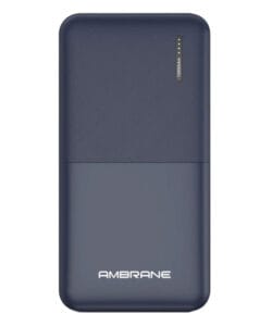 Premium Ambrane Capsule 10K Power Bank Black – 10000 mAh Dual USB Smart Charging for Corporate Gifting