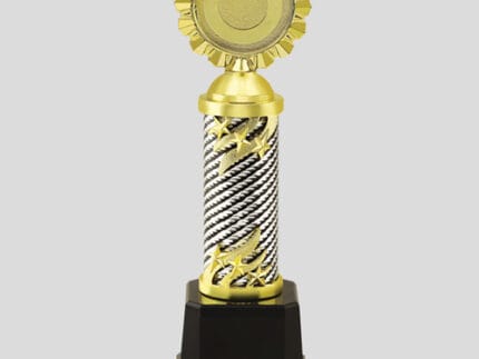 Metal Star Trophy - Golden & Black Design with Branding Space