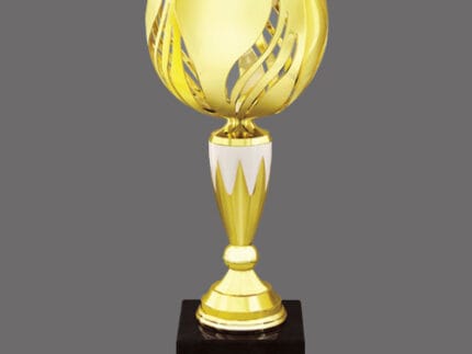 Designer Metal Golden Trophy - Italian Design with Laser Cut Finish