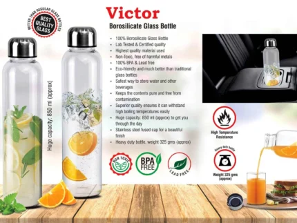 Victor Borosilicate Glass Bottle - Premium Corporate Gift | AdiGiftSolution