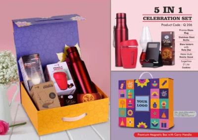 Diwali Celebration Set of 5 in Magnetic Gift Box with Handle
