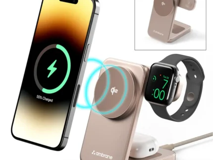 AerosynQ Trio 2 – 3-in-1 Magsafe Wireless Charger for iPhone, AirPods & Apple Watch | Foldable, Premium Metallic Build