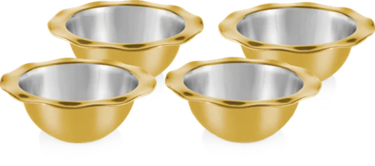 Belly Dessert Bowl 4 Pcs Set – Premium Stainless Steel Gold Finish