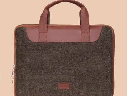 Bristel L-Zippered Laptop Sleeve | 15.6" Vegan Leather Office Bag