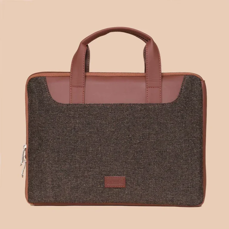 Bristel L-Zippered Laptop Sleeve | 15.6" Vegan Leather Office Bag