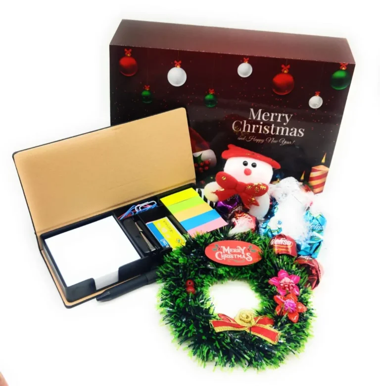 Christmas Gift Box: Small Wreath, Festive Wrist Band & 5pc Chocolates