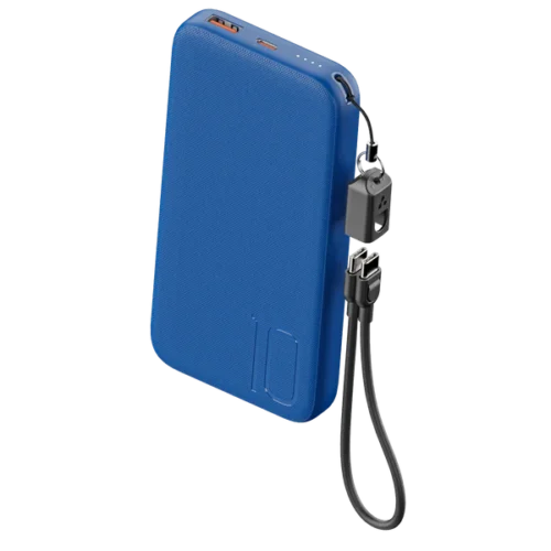 Ambrane Capsule 10K 10000mAh Power Bank Black Front View with 22.5W Fast Charging