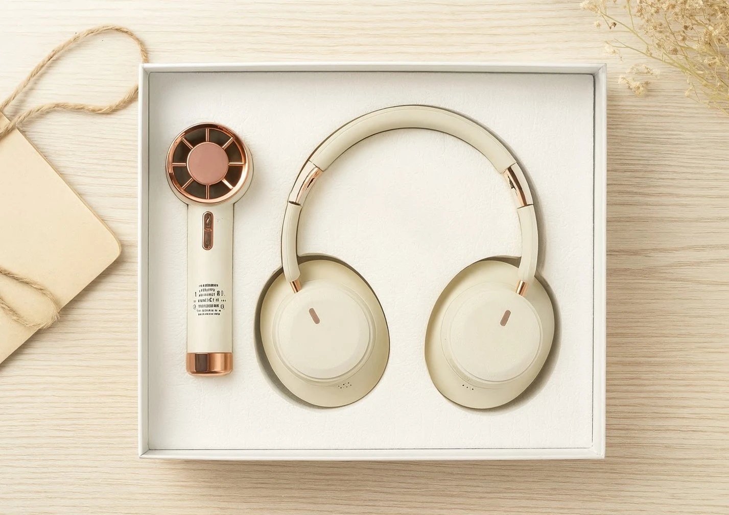 corporate-tech-gift-set-headphones-grooming-kit Premium corporate tech gift set with wireless headphones and grooming kit for employee and client gifting