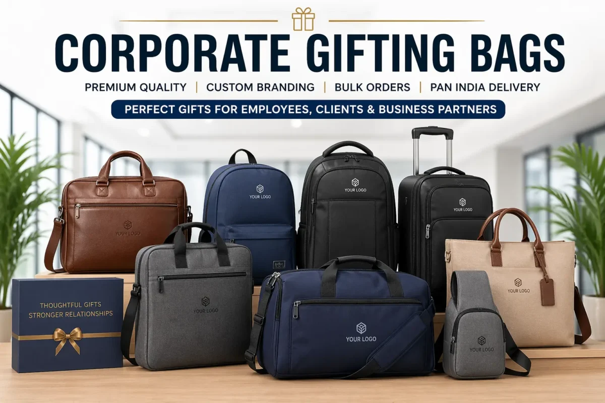 AdiGiftSolution corporate gifting bags including laptop bags, backpacks, trolley bags, travel bags, leather bags and women office bags for employees and clients in India